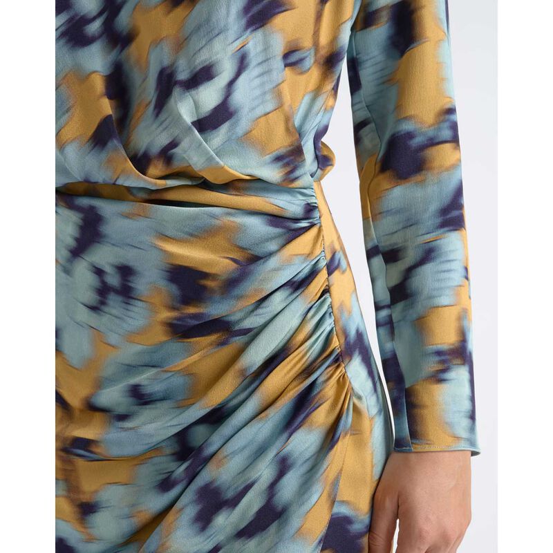 Cue Blurred Floral Drape Mini Dress image number 2